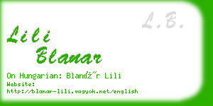 lili blanar business card